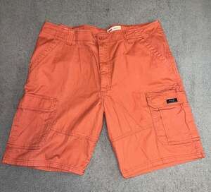 Wrangler Authentics Men's Relaxed Fit Stretch Cargo Shorts in Orange Size 40